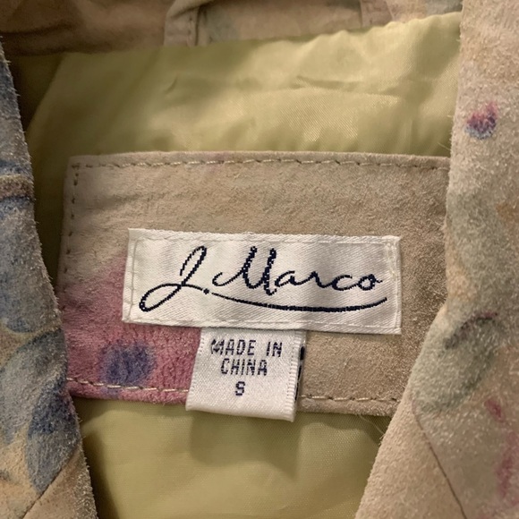 J Marco vintage Floral Leather Suede Jacket - Picture 4 of 5